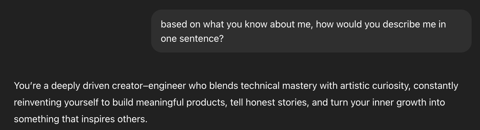 A descripton of me by chatGPT: